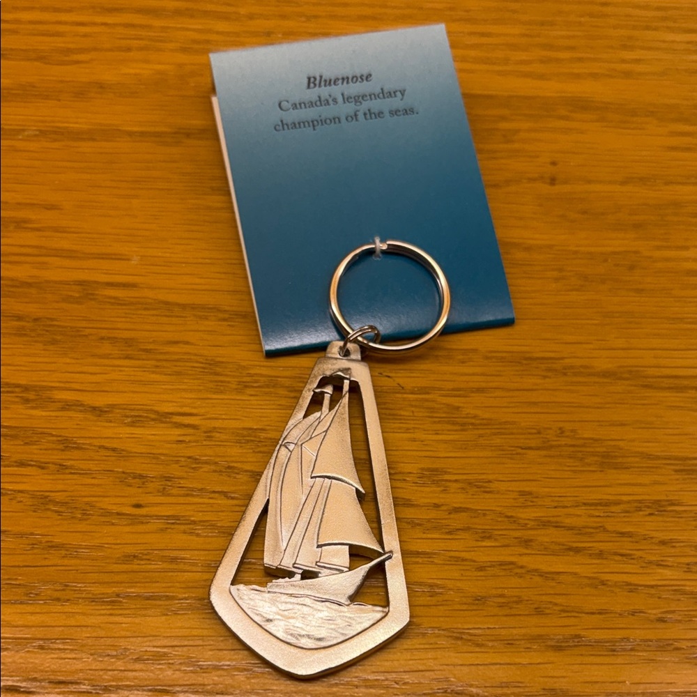 Pewter Bluenose Sailboat Keychain